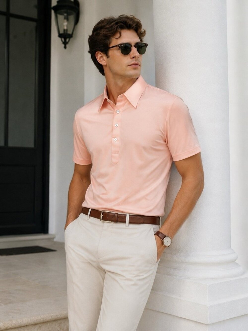 Collars & Co. The Original Dress Polo In Medium Pink Medium Office To Golf NWOT